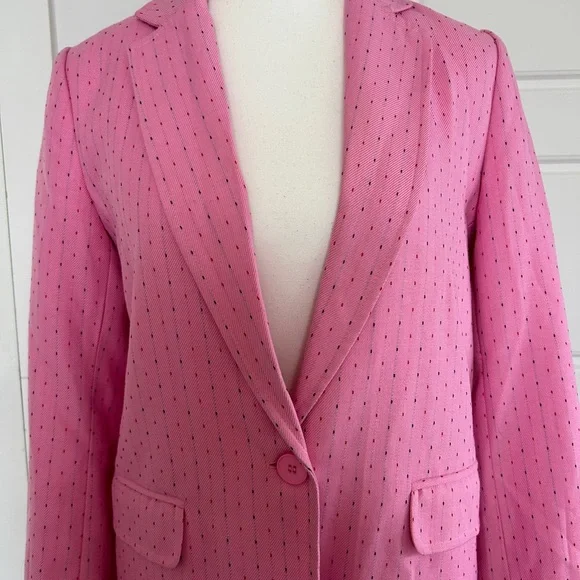 Pink Textured Oversized Blazer - Picture 2 of 5